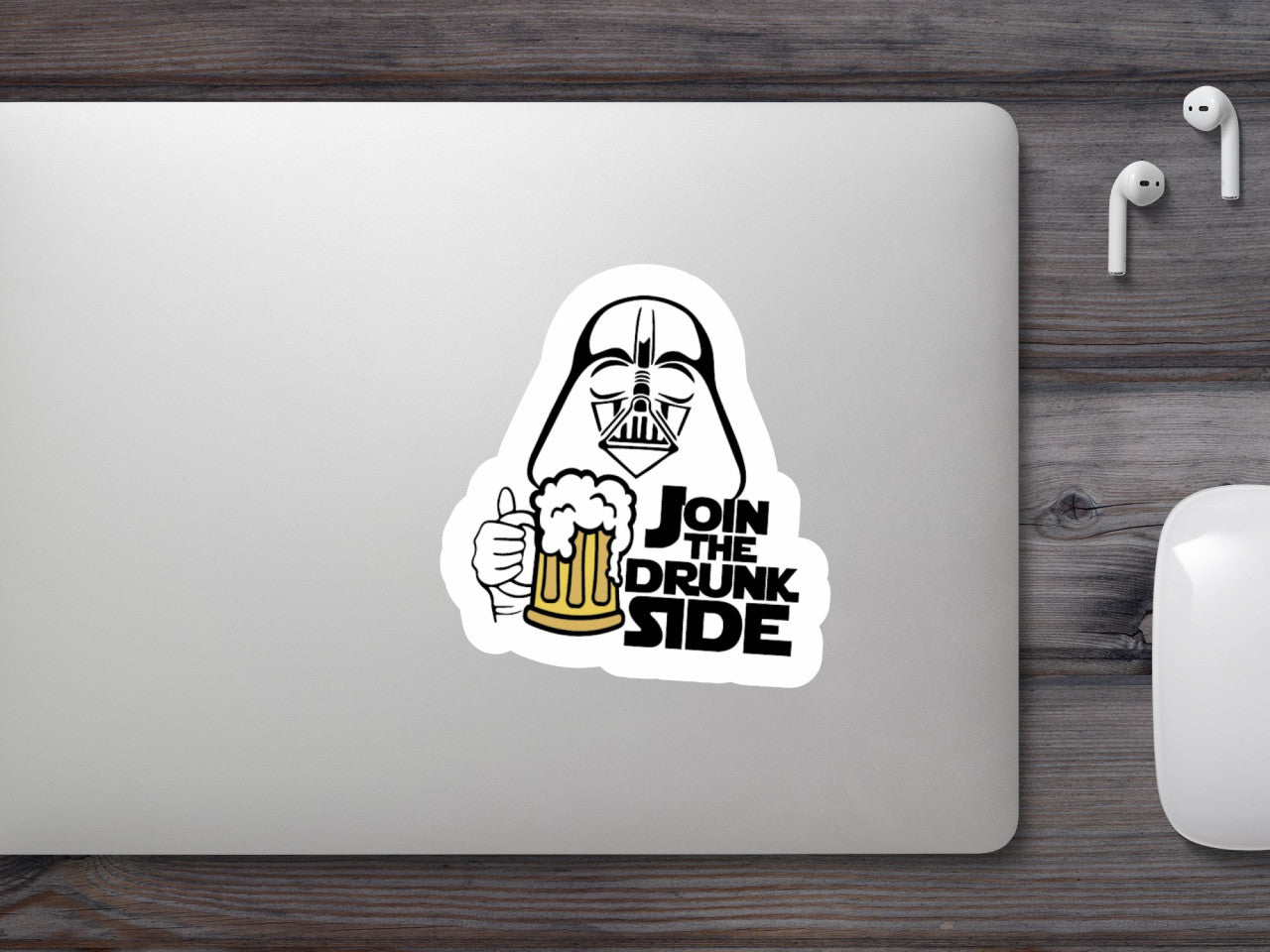 Set 5 bucati, Sticker decorativ, Starwars Join The Drunk Side, Rezistent la apa, NO8378, 6 cm, Multicolor