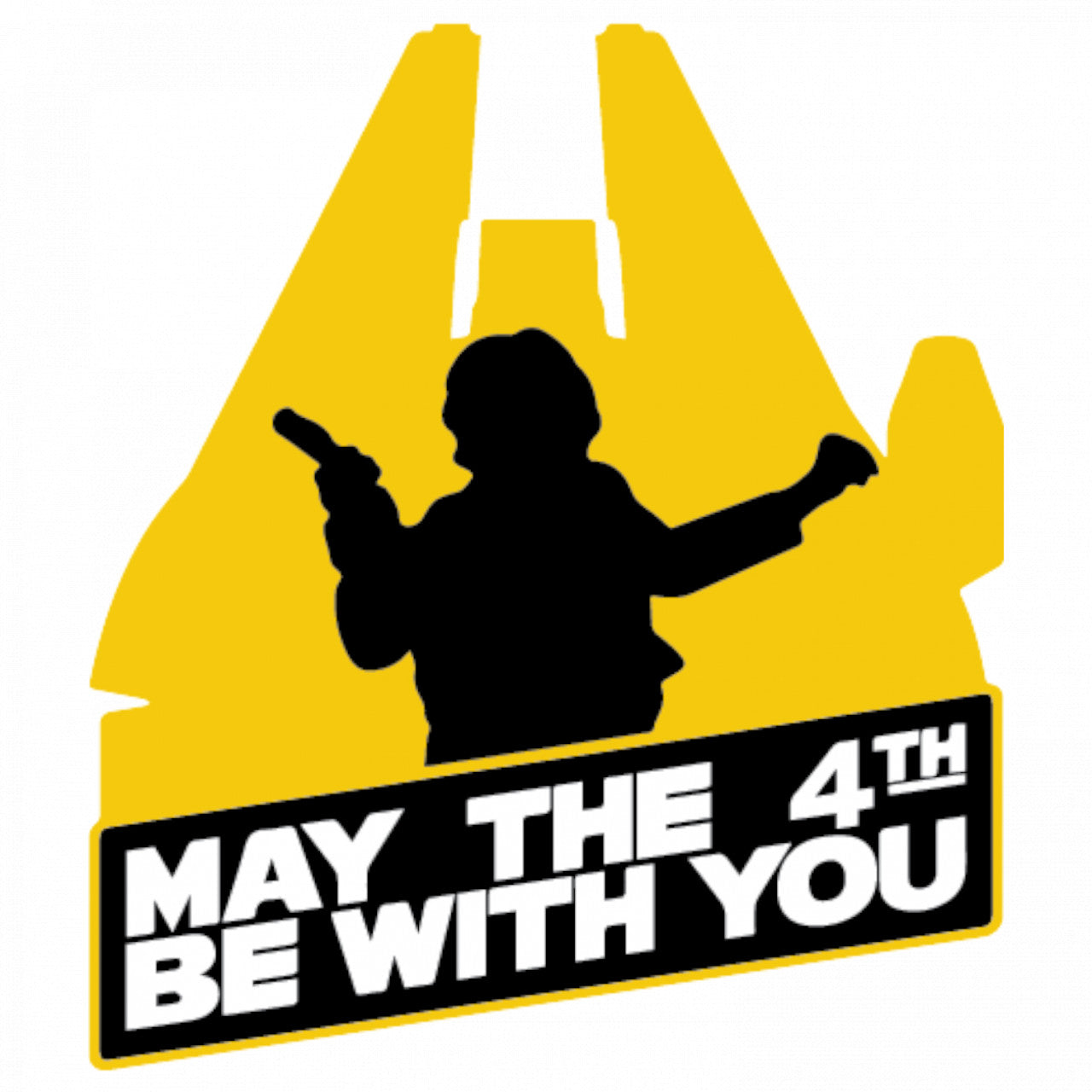 Set 5 bucati, Sticker decorativ, Starwars May the 4th Be With You, Rezistent la apa, NO9576, 6 cm, Multicolor