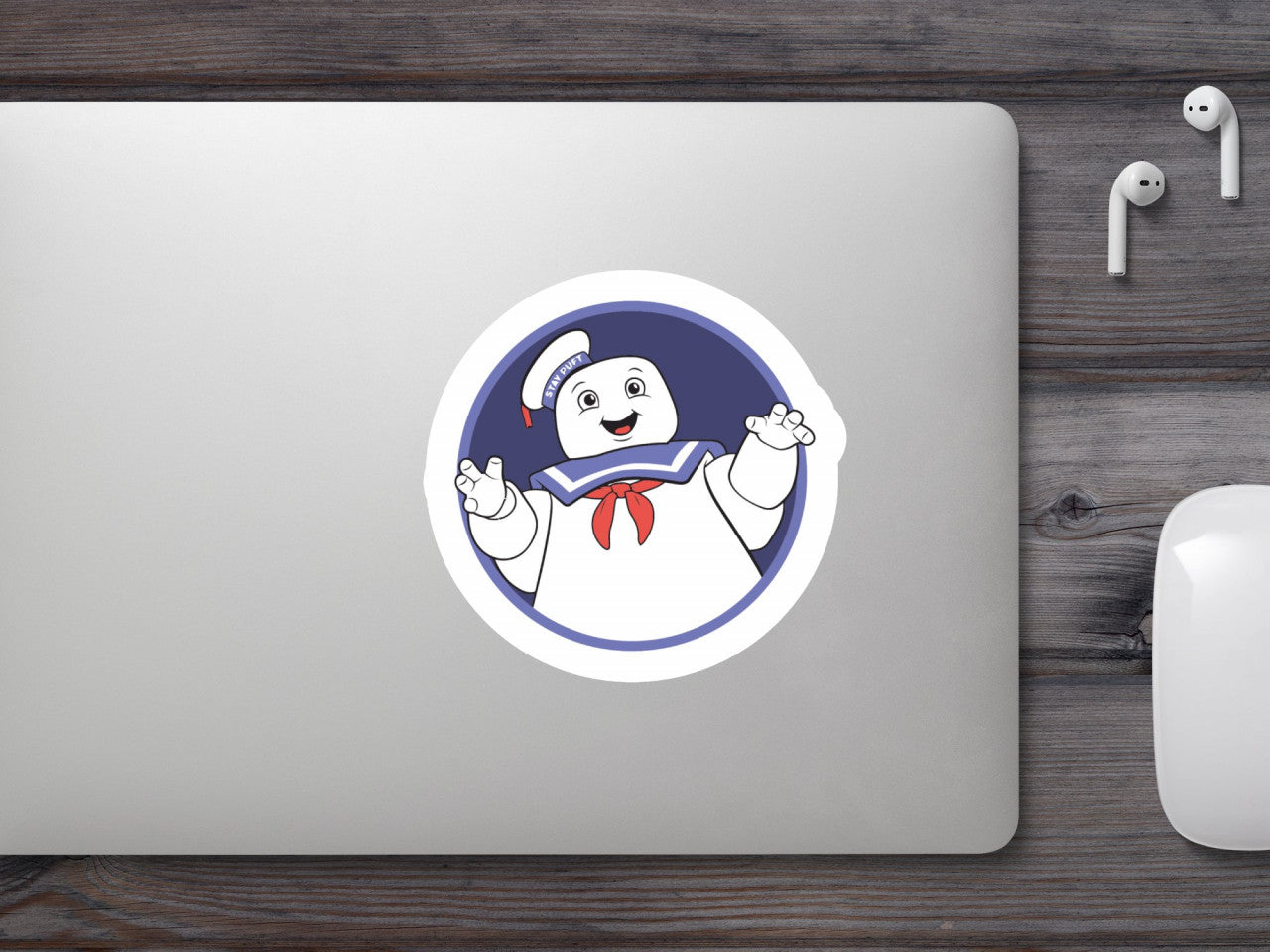 Set 5 bucati, Sticker decorativ, Stay Puft Marshmallow, Rezistent la apa, NO8349, 6 cm, Multicolor