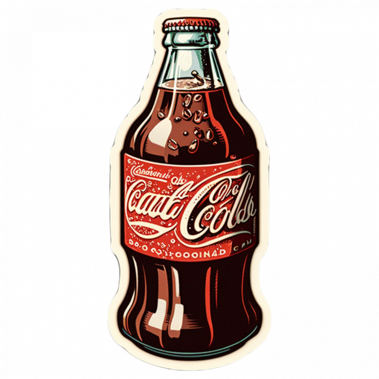 Set 5 bucati, Sticker decorativ, Sticla de coca cola, Rezistent la apa, NO10110, 6 cm, Multicolor