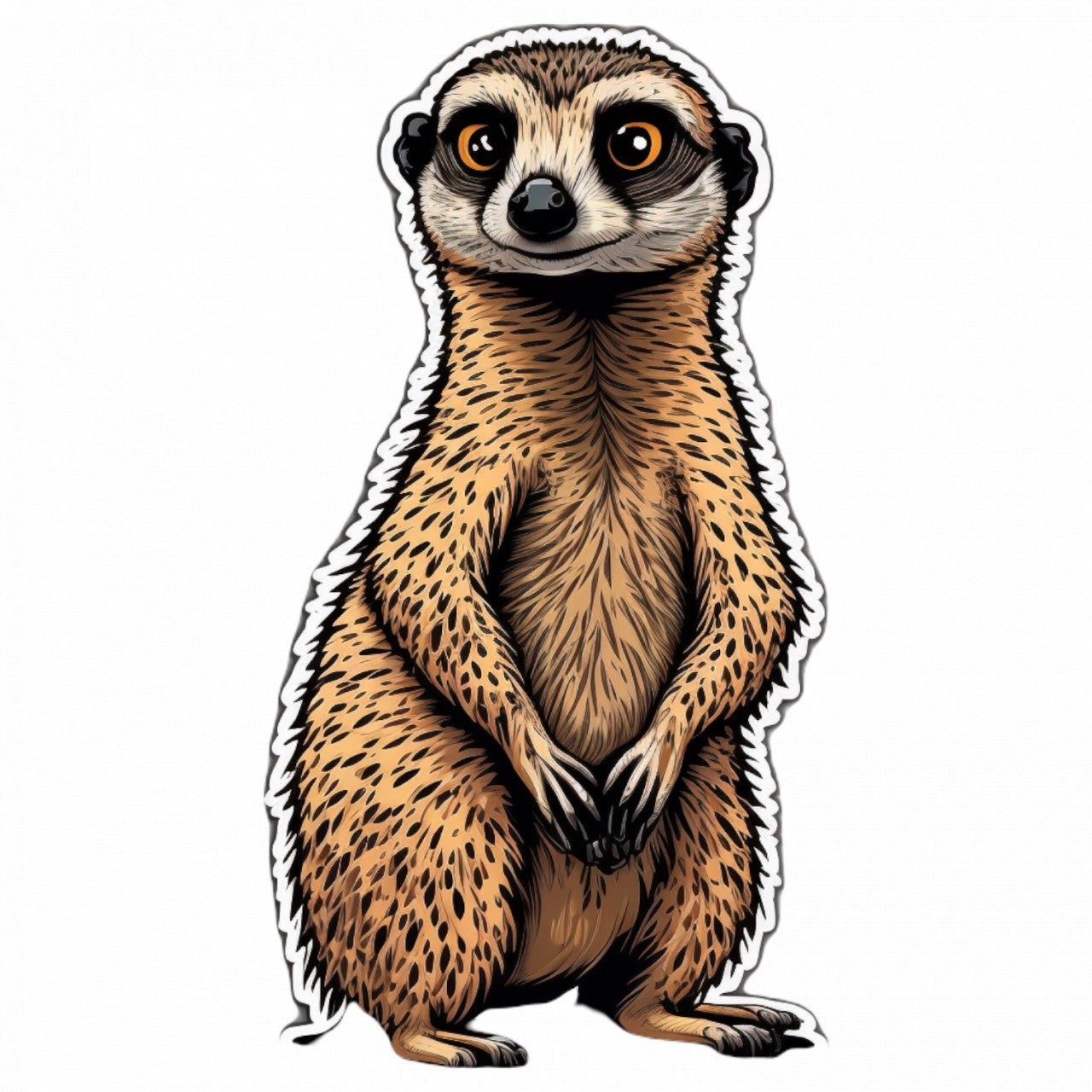 Set 5 bucati, Sticker decorativ, Suricata la panda, Rezistent la apa, NO7798, 6 cm, Multicolor