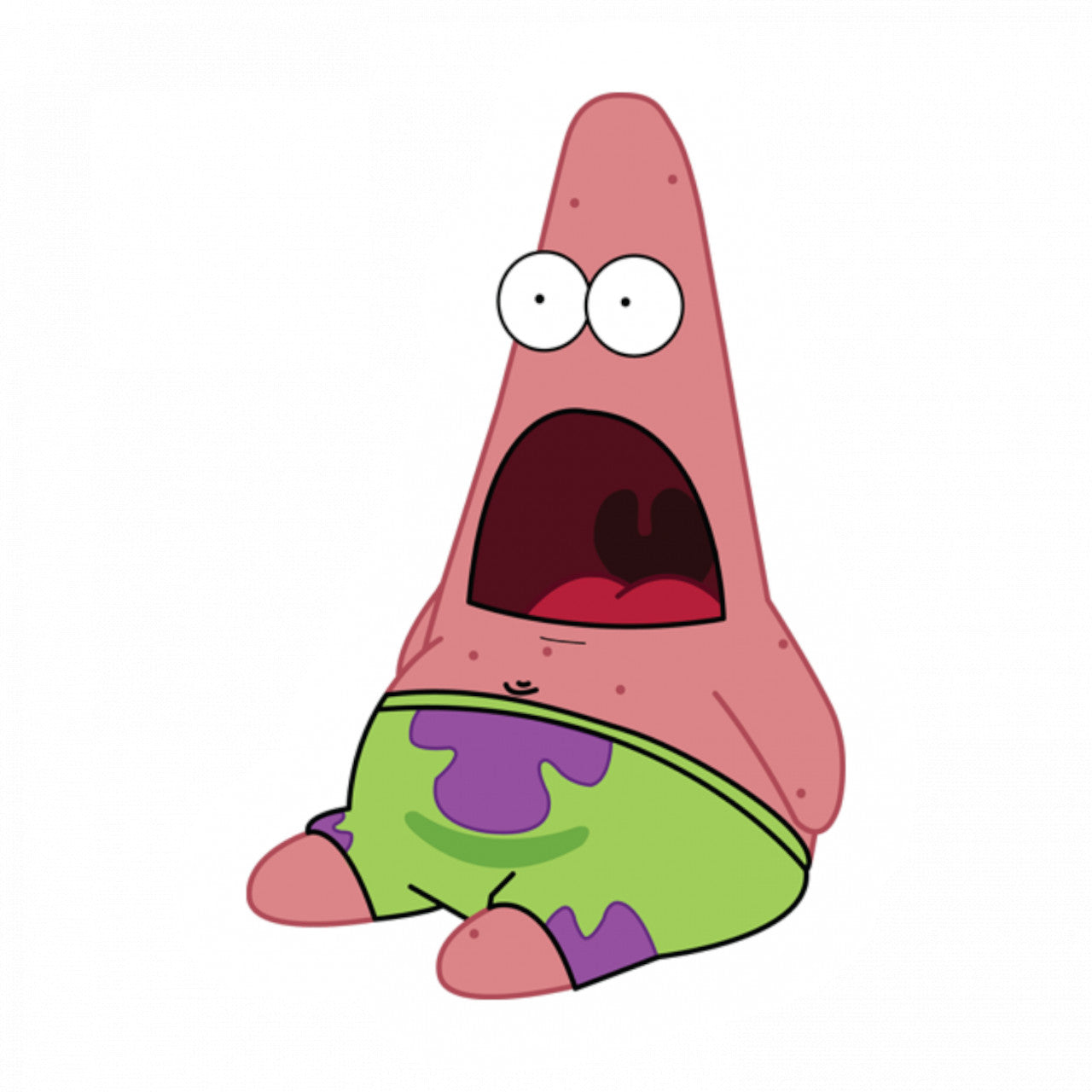 Set 5 bucati, Sticker decorativ, Surprins Meme Patrick Star, Rezistent la apa, NO9133, 6 cm, Multicolor