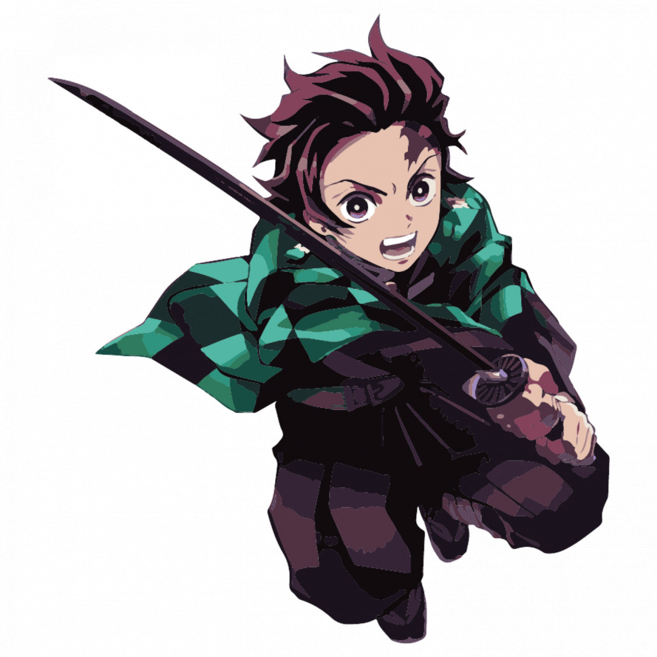 Set 5 bucati, Sticker decorativ, Tanjiro Kamado Demon Slayer, Rezistent la apa, NO8300, 6 cm, Multicolor