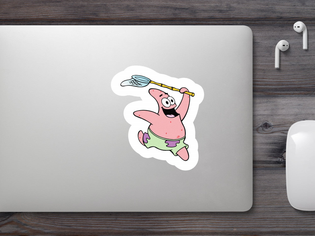 Set 5 bucati, Sticker decorativ, Te prind Meme Patrick Start cu minciog, Rezistent la apa, NO9416, 6 cm, Multicolor