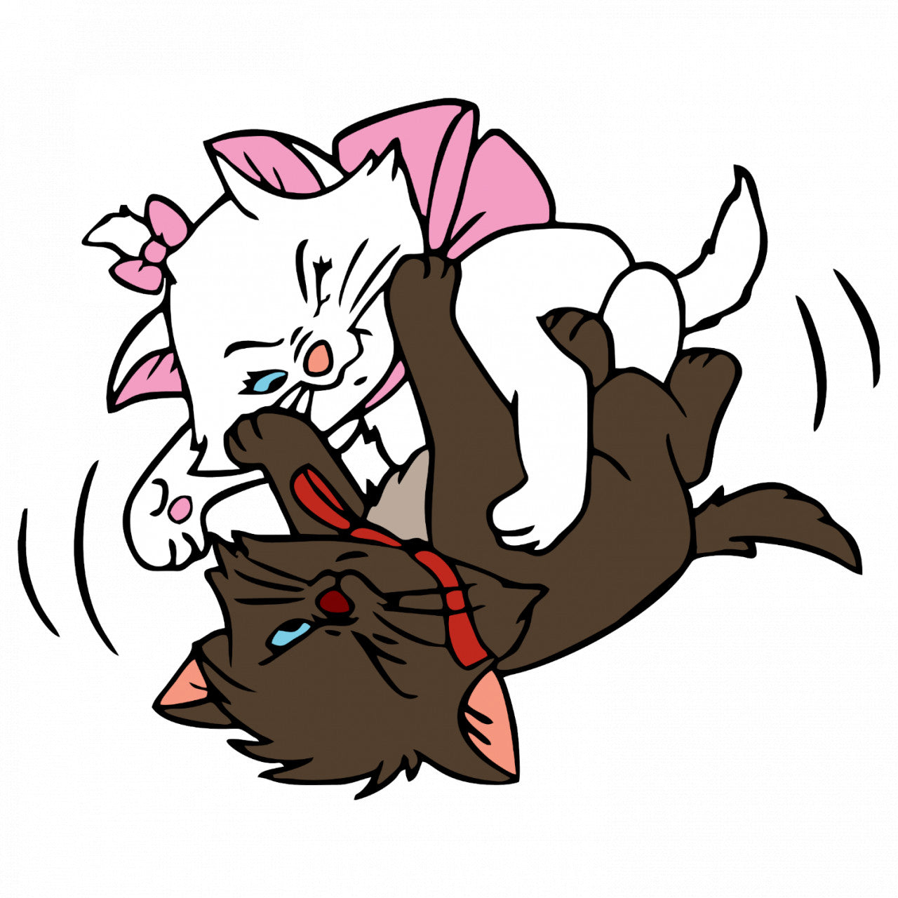 Set 5 bucati, Sticker decorativ, The Aristocats Berlioz si Marie, Rezistent la apa, NO8121, 6 cm, Multicolor