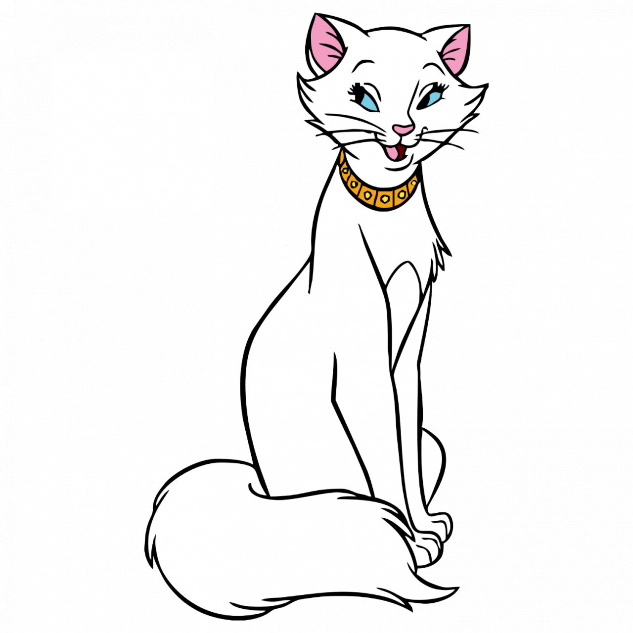 Set 5 bucati, Sticker decorativ, The Aristocats Duchess, Rezistent la apa, NO8371, 6 cm, Multicolor