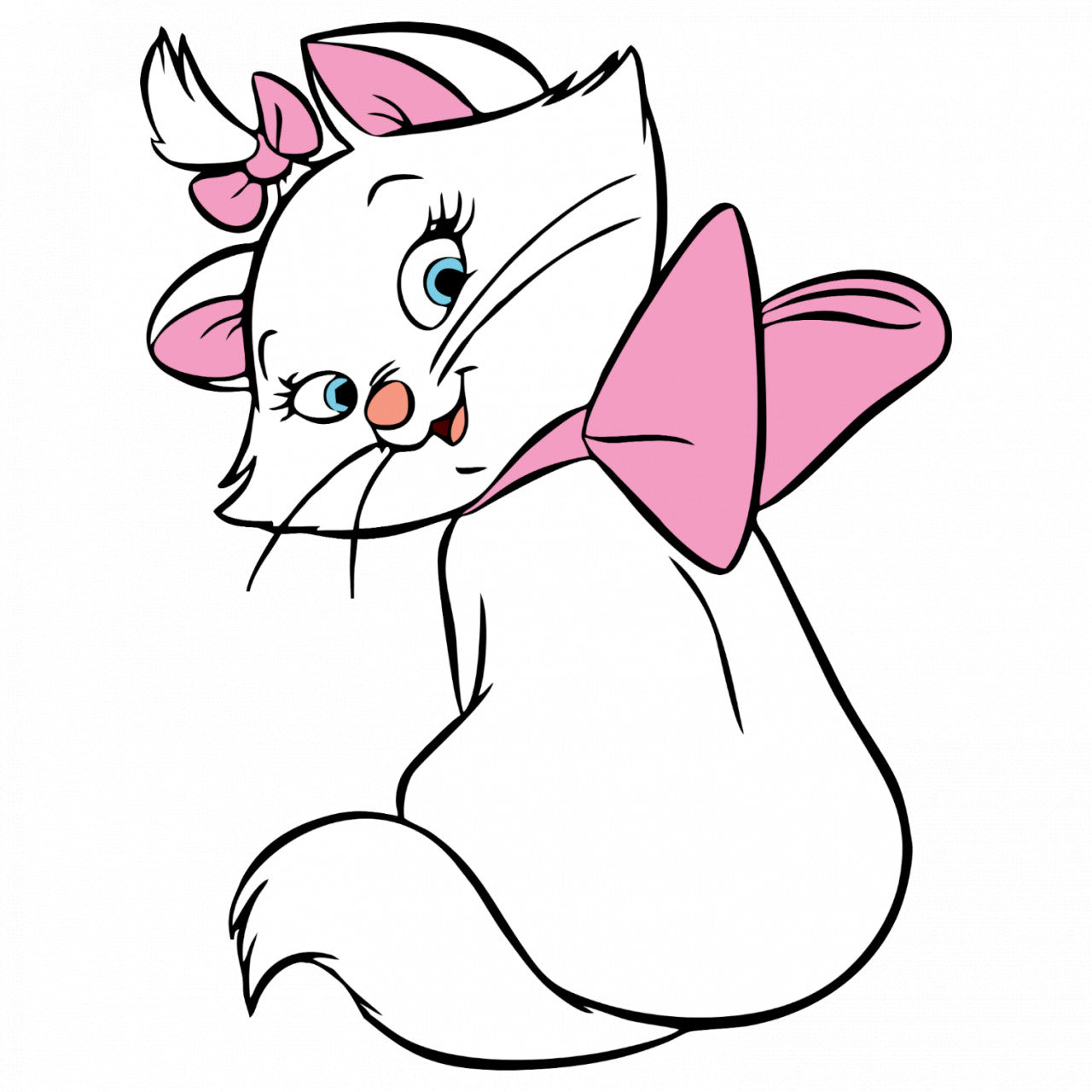 Set 5 bucati, Sticker decorativ, The Aristocats Marie curioasa, Rezistent la apa, NO8676, 6 cm, Multicolor