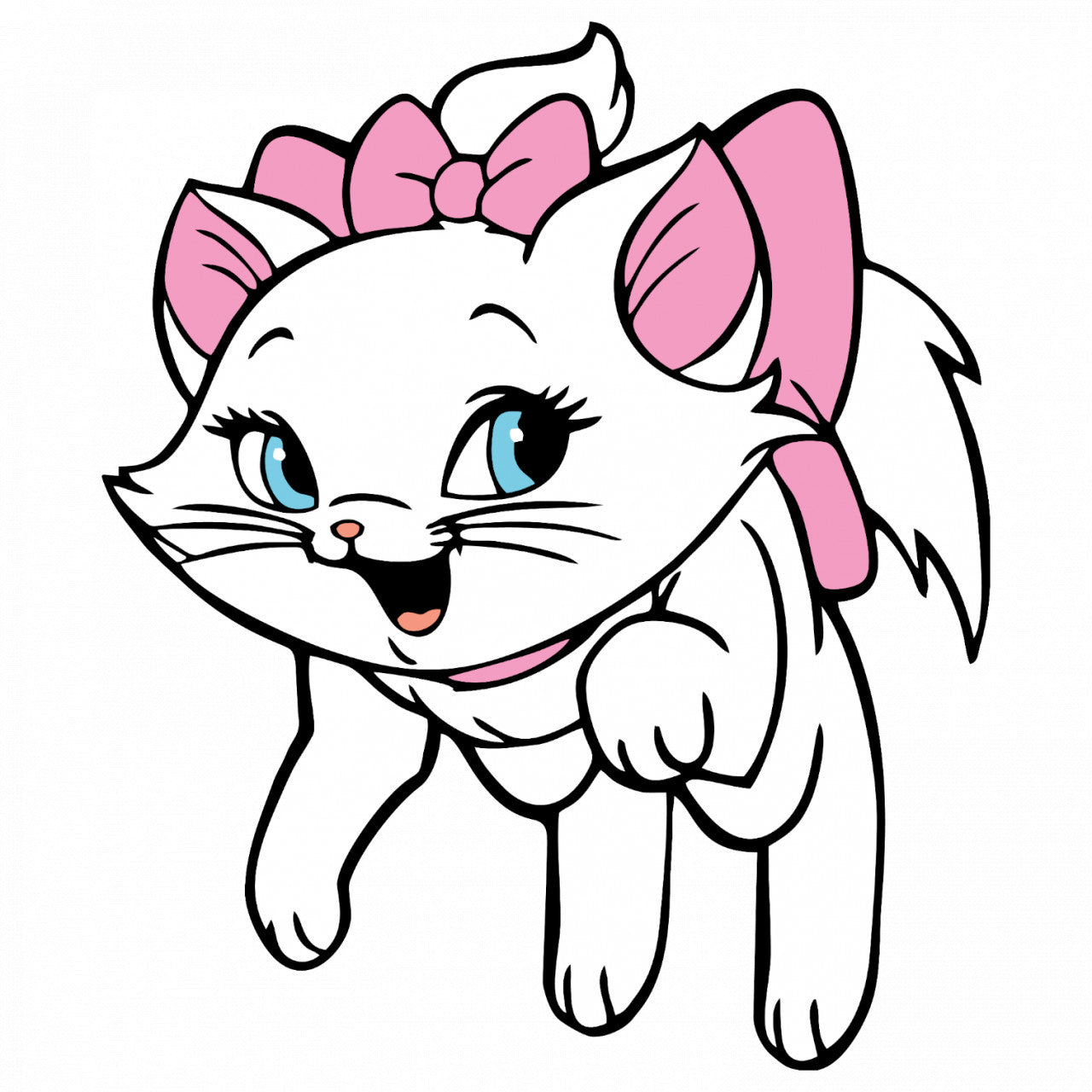 Set 5 bucati, Sticker decorativ, The Aristocats Marie fericita, Rezistent la apa, NO8938, 6 cm, Multicolor