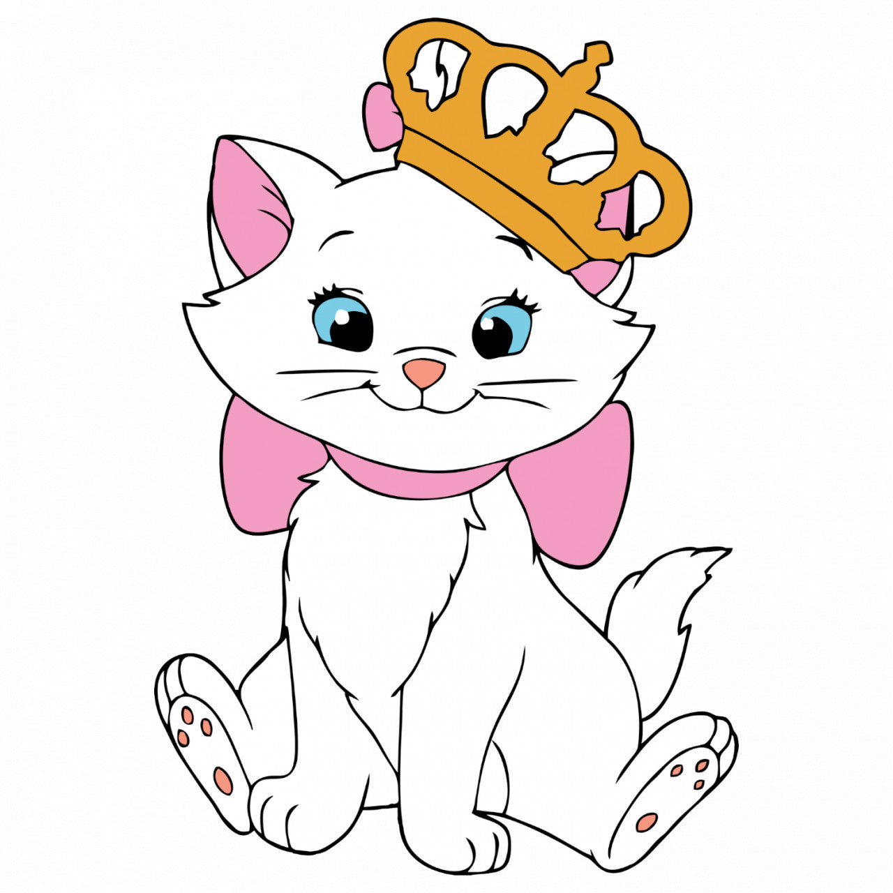 Set 5 bucati, Sticker decorativ, The Aristocats Marie regina, Rezistent la apa, NO8358, 6 cm, Multicolor