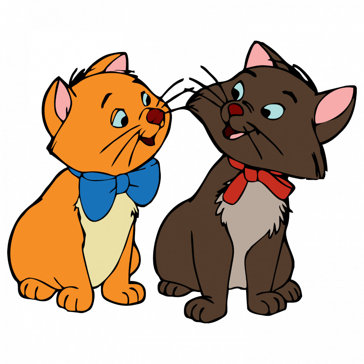 Set 5 bucati, Sticker decorativ, The Aristocats Toulouse si Berlioz, Rezistent la apa, NO8453, 6 cm, Multicolor