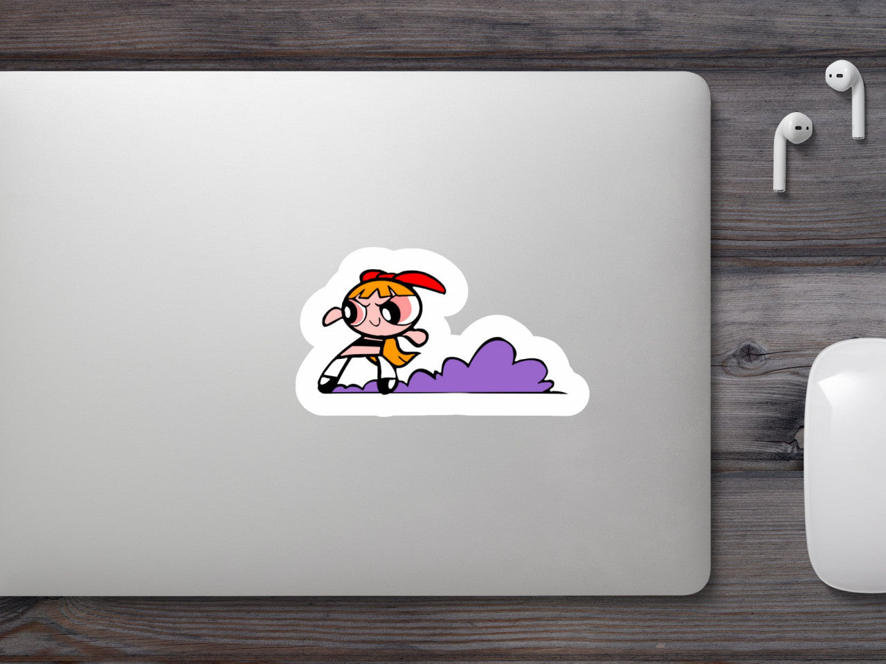 Set 5 bucati, Sticker decorativ, The Powerpuff Girls Blossom suparata, Rezistent la apa, NO7842, 6 cm, Multicolor