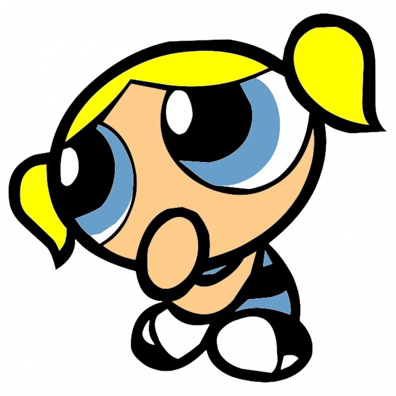 Set 5 bucati, Sticker decorativ, The Powerpuff Girls Bubbles atenta, Rezistent la apa, NO8501, 6 cm, Multicolor