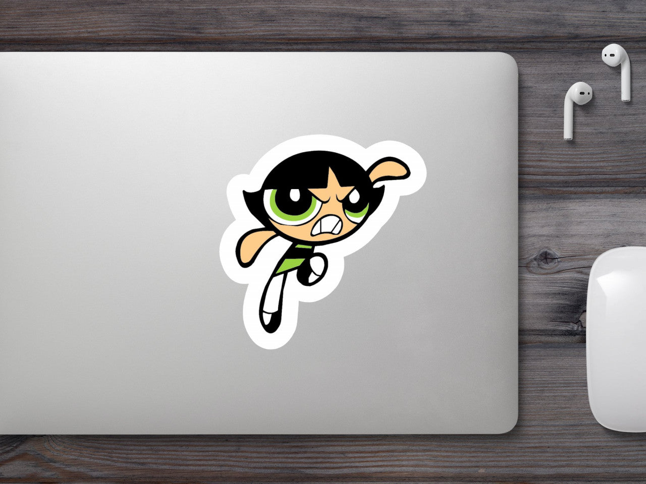 Set 5 bucati, Sticker decorativ, The Powerpuff Girls Buttercup nervoasa, Rezistent la apa, NO7776, 6 cm, Multicolor