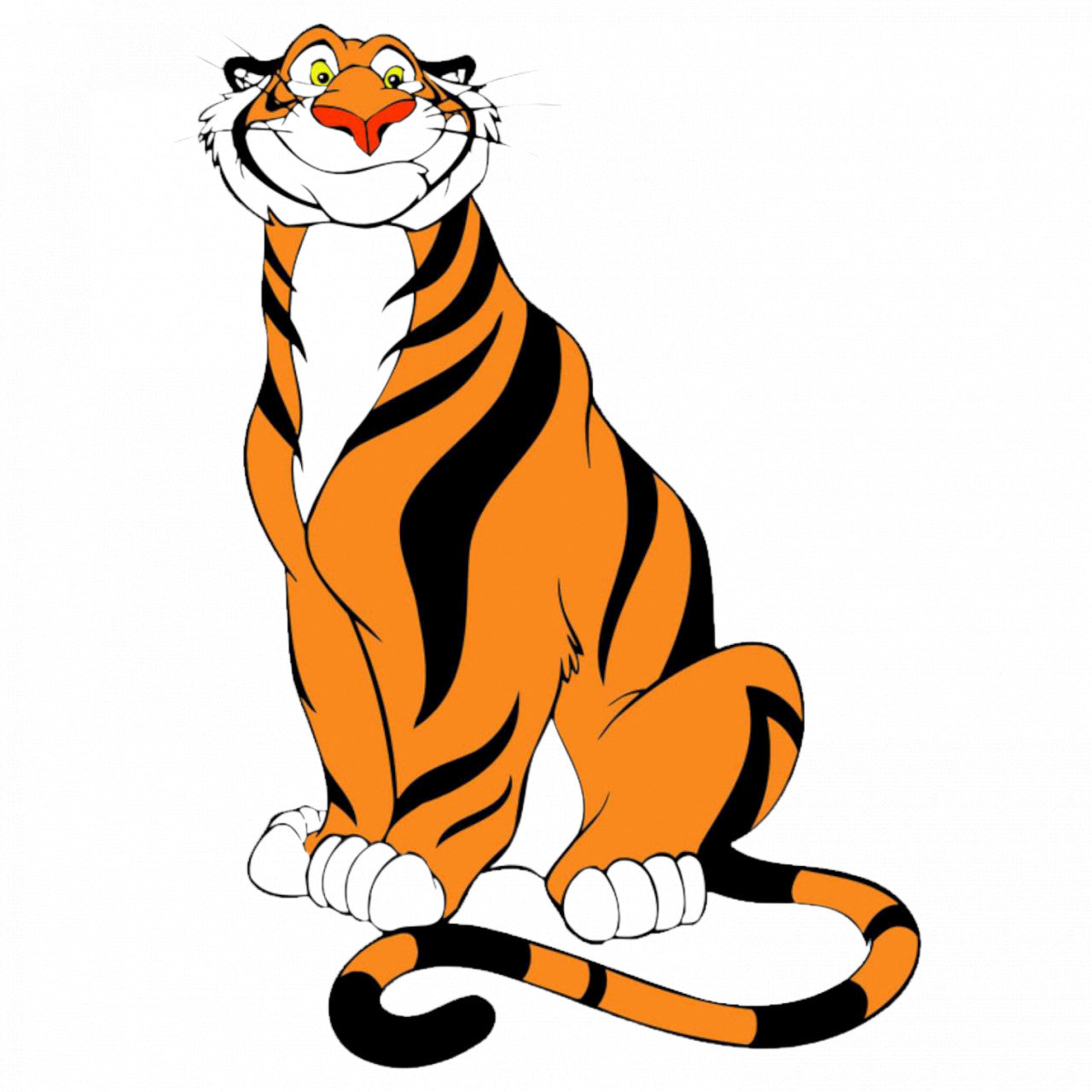 Set 5 bucati, Sticker decorativ, Tigrul Rajah din Aladdin, Rezistent la apa, NO8478, 6 cm, Multicolor