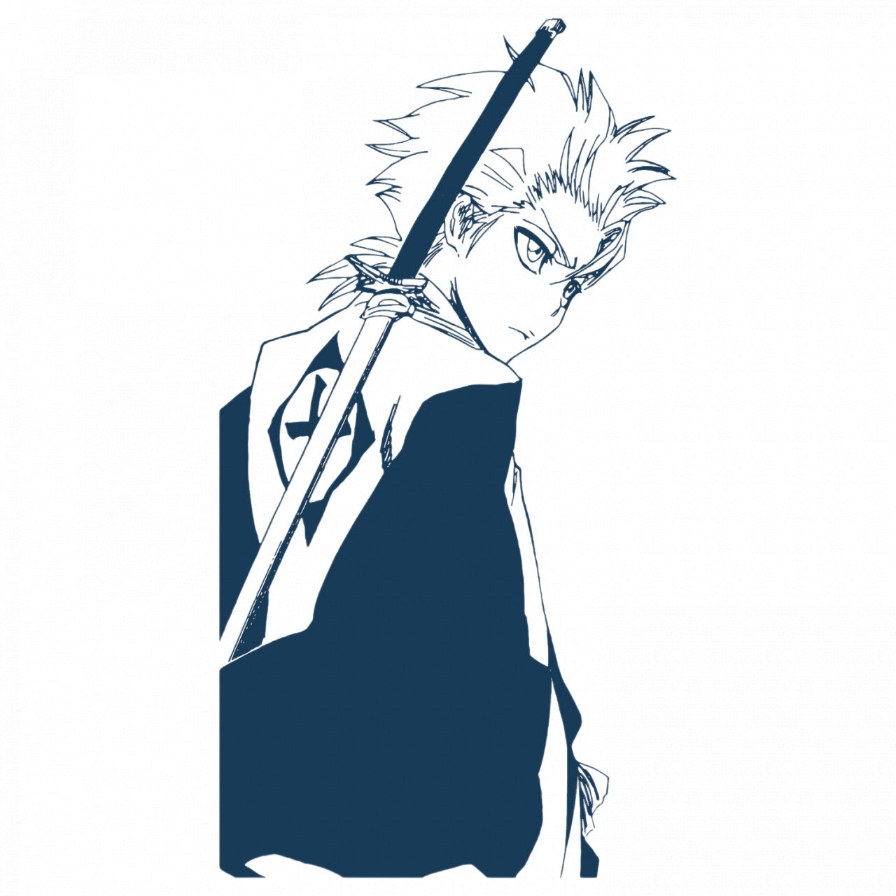 Set 5 bucati, Sticker decorativ, T��shiro Hitsugaya Bleach, Rezistent la apa, NO8388, 6 cm, Multicolor