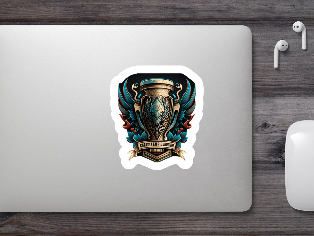 Set 5 bucati, Sticker decorativ, Trofeu intrecere jocuri, Rezistent la apa, NO8319, 6 cm, Multicolor