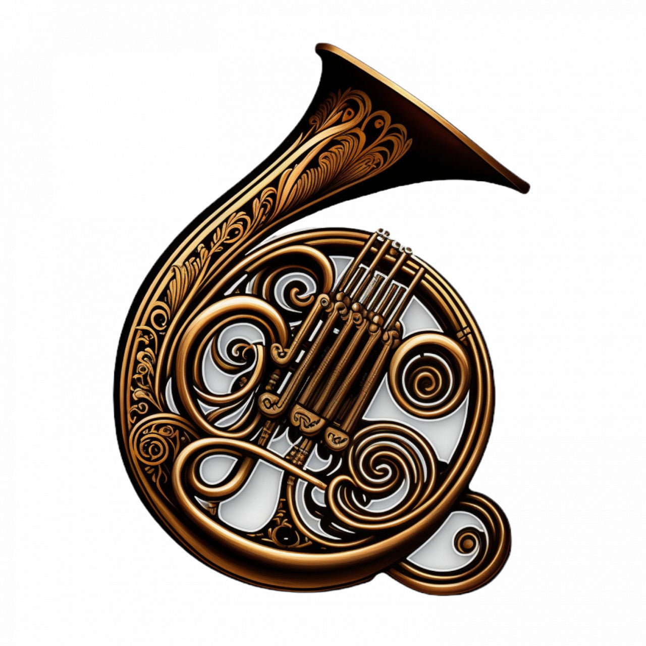 Set 5 bucati, Sticker decorativ, Trombon Francez, Rezistent la apa, NO9574, 6 cm, Multicolor