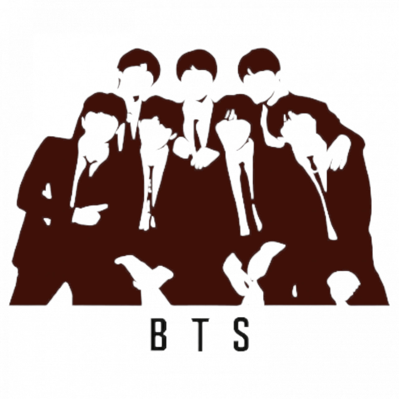 Set 5 bucati, Sticker decorativ, Trupa BTS poza de grup, Rezistent la apa, NO8653, 6 cm, Multicolor