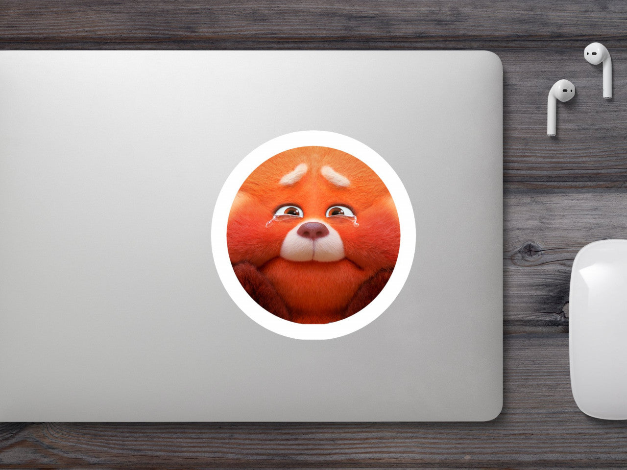 Set 5 bucati, Sticker decorativ, Turning Red Panda Mei cu lacrimi, Rezistent la apa, NO8745, 6 cm, Multicolor