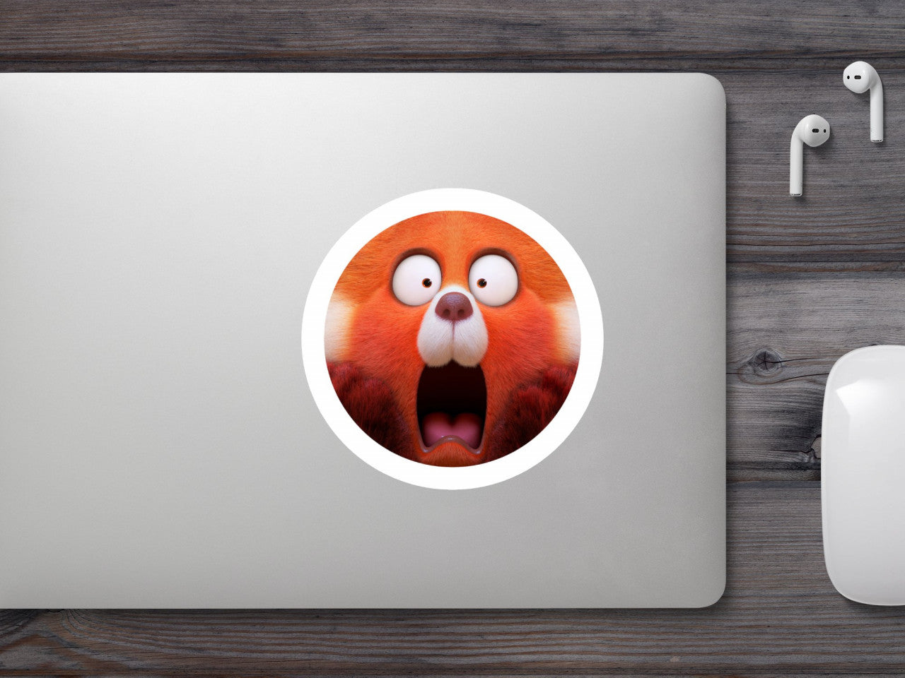 Set 5 bucati, Sticker decorativ, Turning Red Panda Mei speriat, Rezistent la apa, NO10235, 6 cm, Multicolor