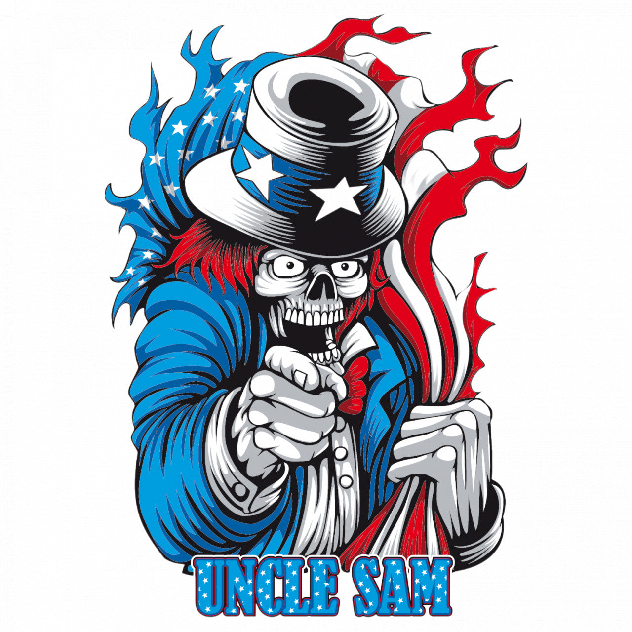 Set 5 bucati, Sticker decorativ, Uncle Sam America, Rezistent la apa, NO8856, 6 cm, Multicolor