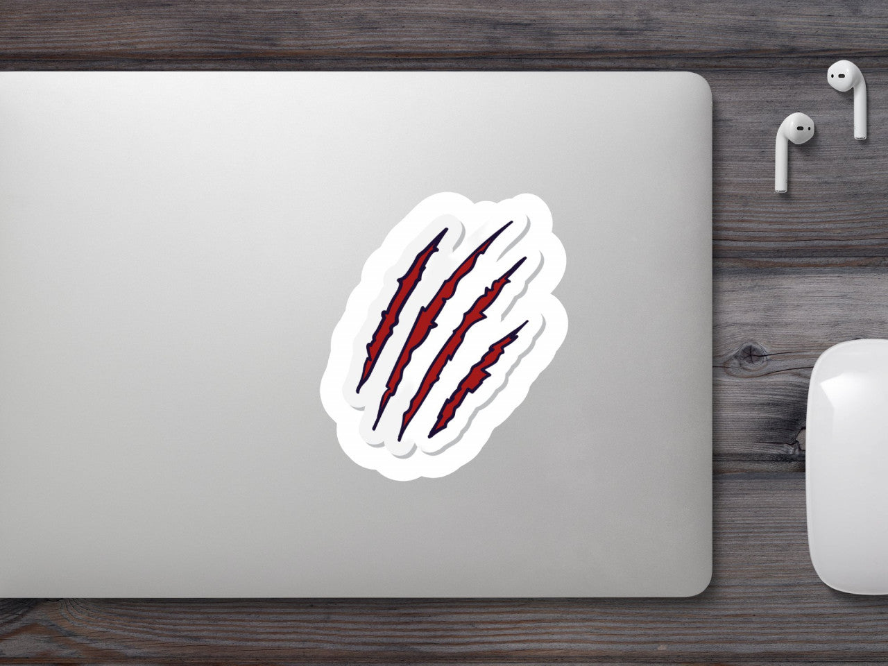 Set 5 bucati, Sticker decorativ, Urme de zg��rietur�� s��ngeroasa de la un monstru, Rezistent la apa, NO7805, 6 cm, Multicolor