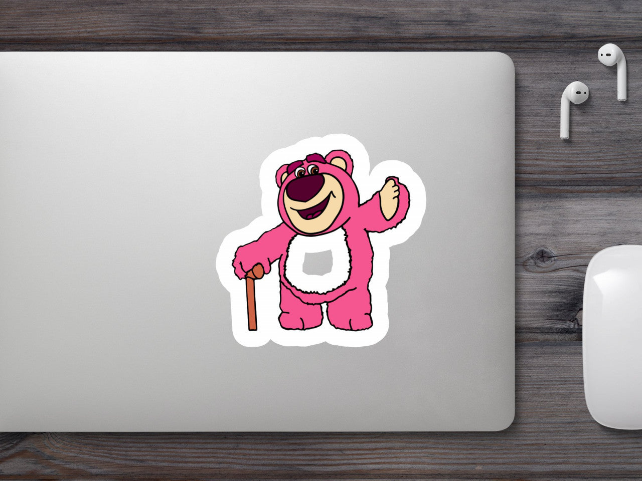 Set 5 bucati, Sticker decorativ, Ursul Lotso, Rezistent la apa, NO9181, 6 cm, Multicolor