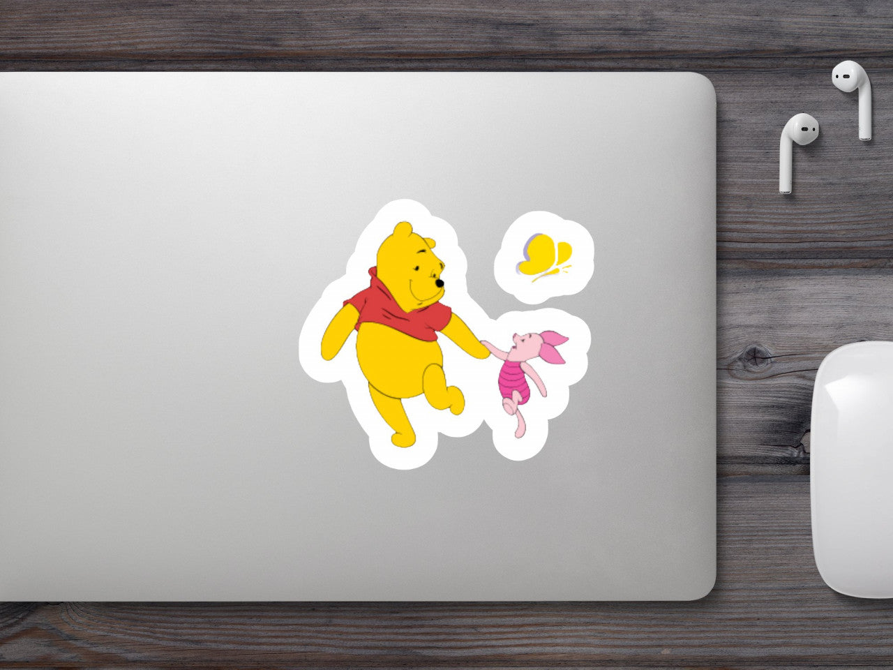 Set 5 bucati, Sticker decorativ, Winnie The Pooh si Piglet, Rezistent la apa, NO8322, 6 cm, Multicolor