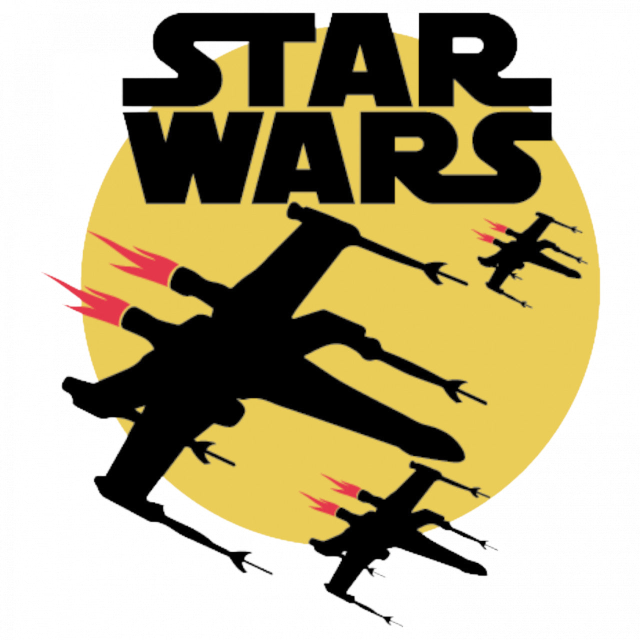 Set 5 bucati, Sticker decorativ, X Wing Star Wars, Rezistent la apa, NO8303, 6 cm, Multicolor