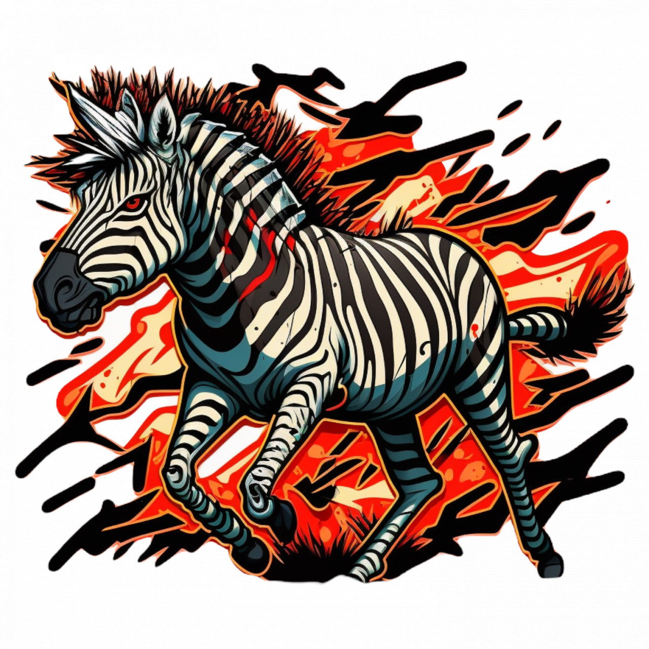 Set 5 bucati, Sticker decorativ, Zebra, Rezistent la apa, NO8755, 6 cm, Multicolor