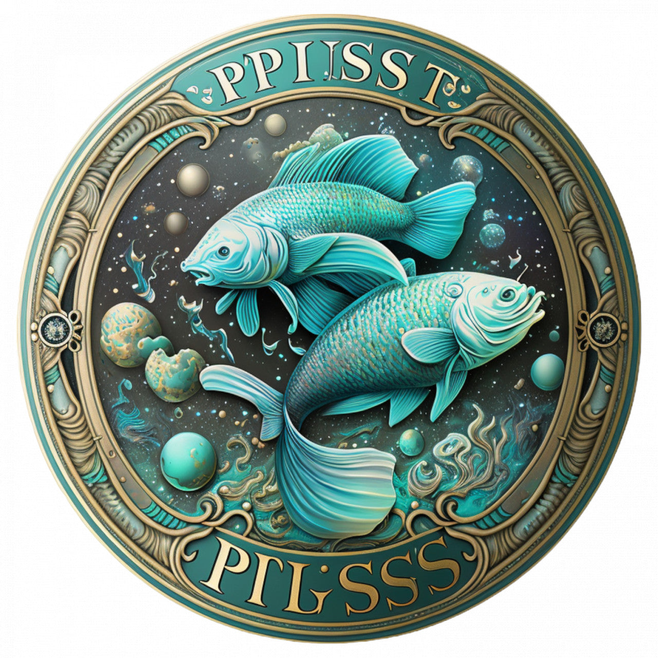 Set 5 bucati, Sticker decorativ, Zodia Pesti, Rezistent la apa, NO7785, 6 cm, Multicolor