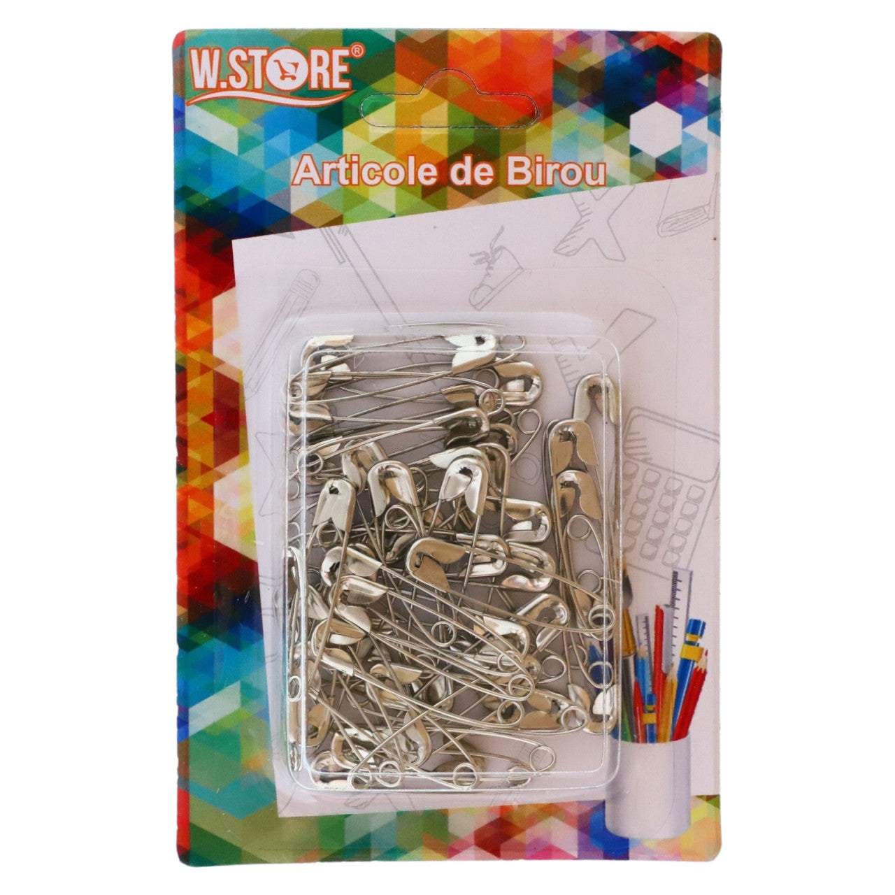 Set 50 buc, Ace de siguranta, NO556, 3.5 cm, Argintiu