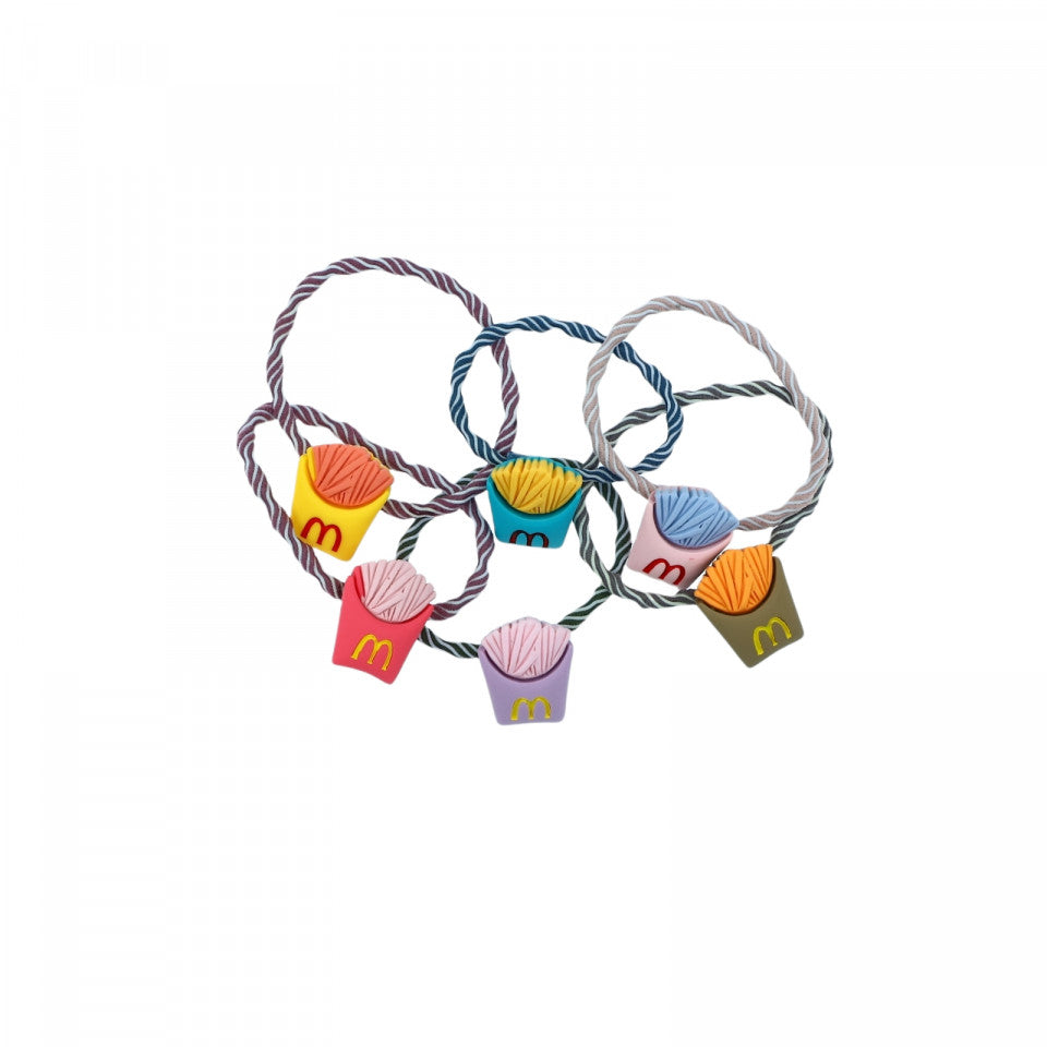 Set 6 bucati, Elastice de par, pentru codite, McDonald's, 4 cm, Multicolor
