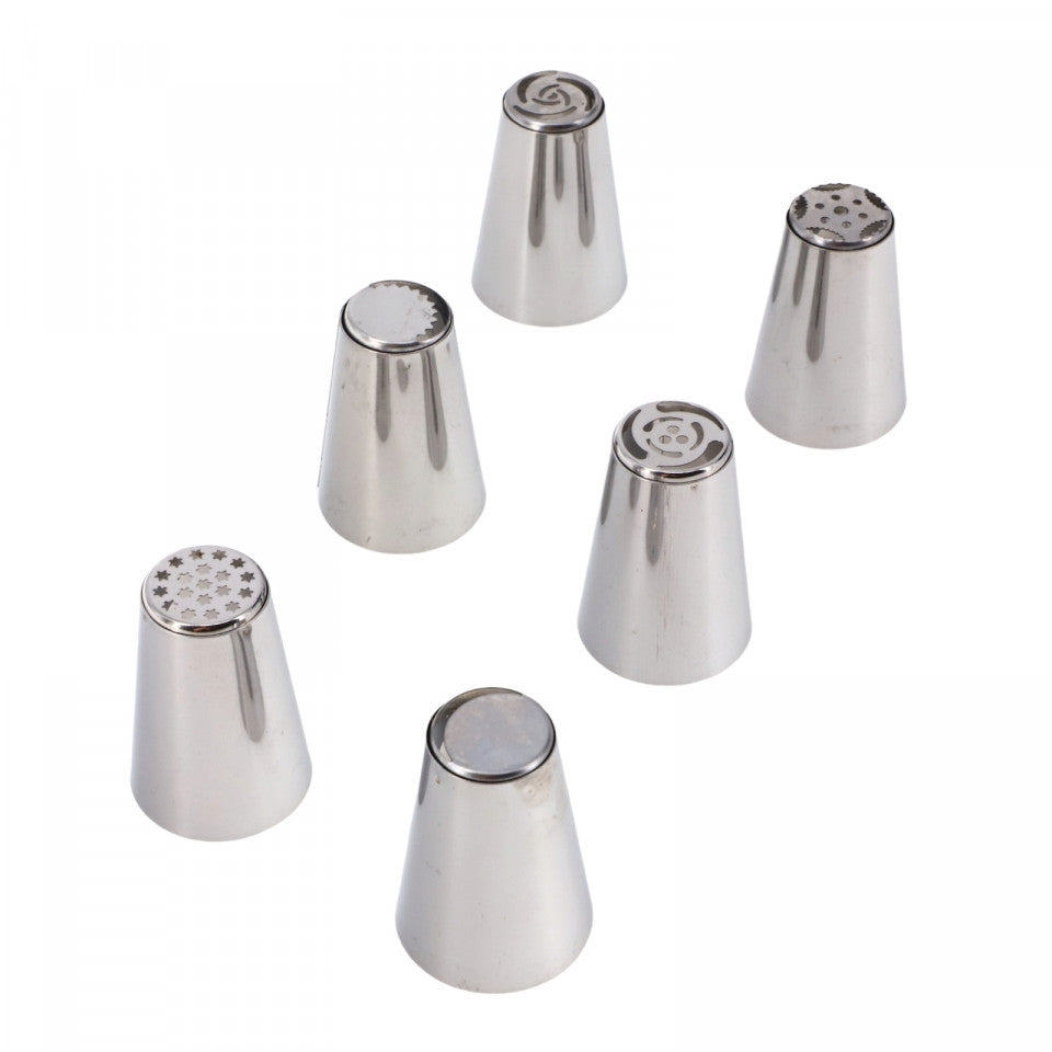 Set 6 bucati, Ustensile de cofetarie pentru ornat, NO452, 4 x 2 cm, Argintiu