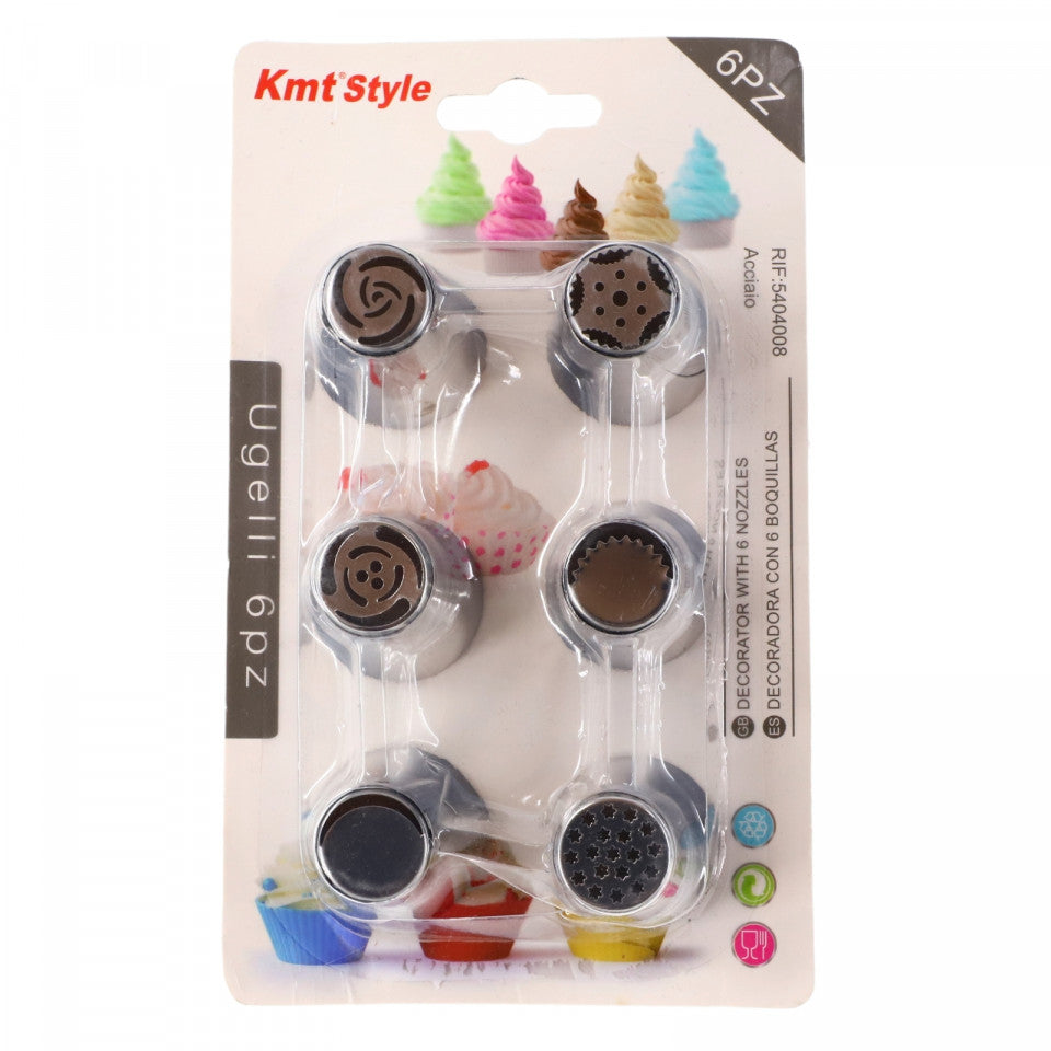 Set 6 bucati, Ustensile de cofetarie pentru ornat, NO452, 4 x 2 cm, Argintiu