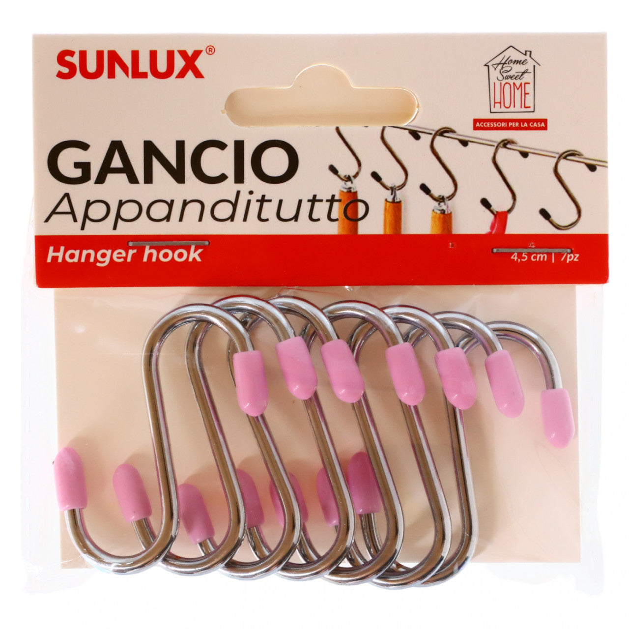 Set 7 bucati, Carlige / Agatatori multifunctionale, forma S, NO0693, 2.3 x 4.5 cm, Argintiu