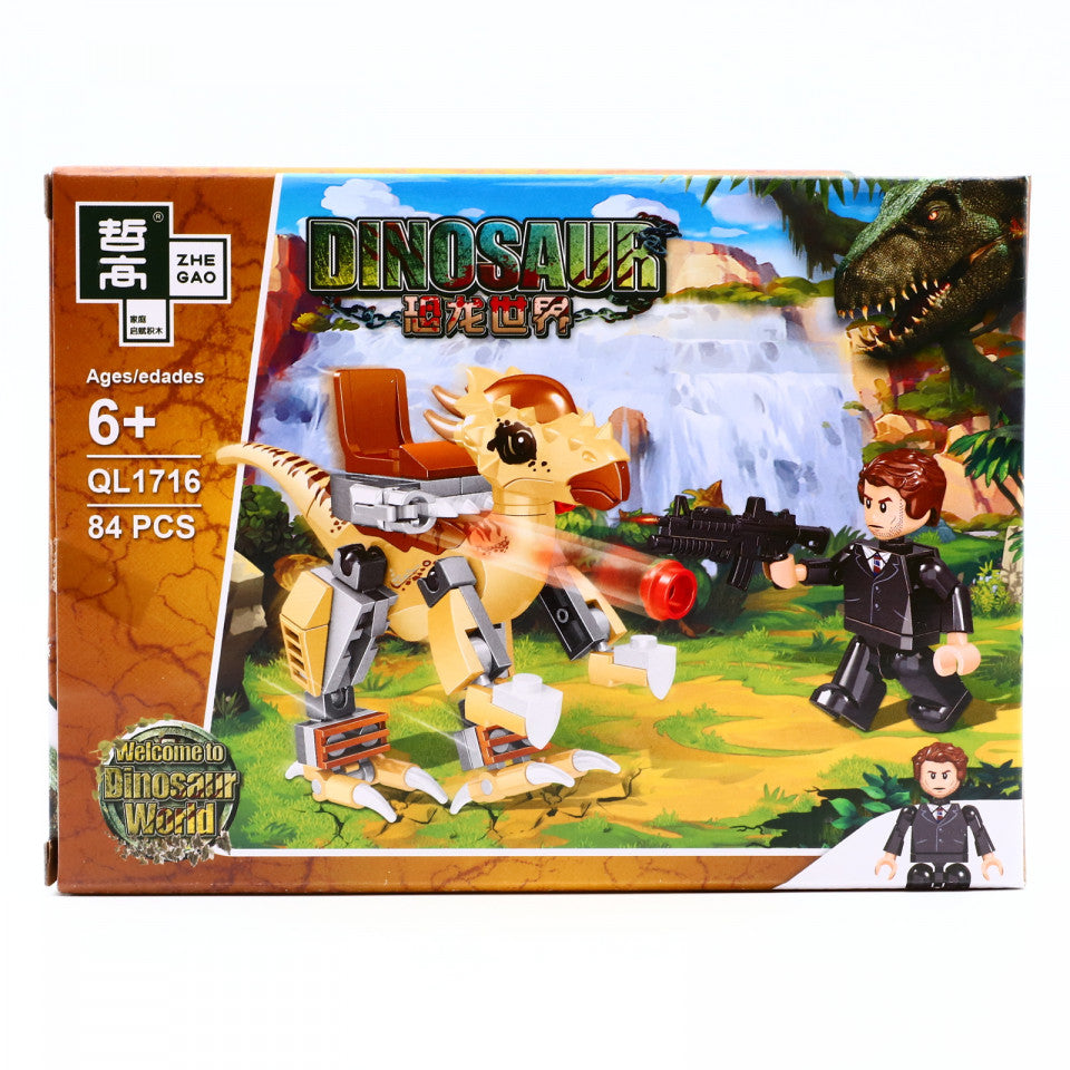 Set de constructie, Dinozaurul luptator si batalia din Eloria, 84 piese