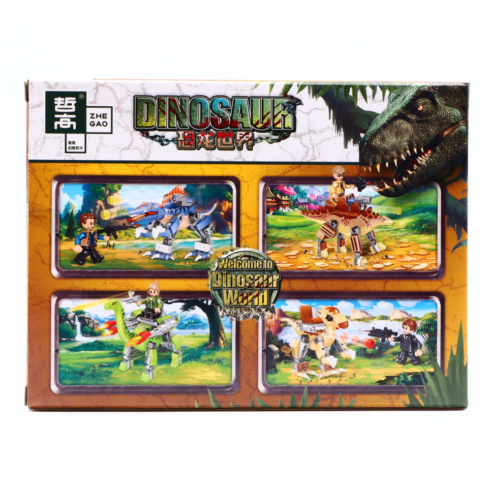 Set de constructie, Dinozaurul luptator si batalia din Eloria, 84 piese