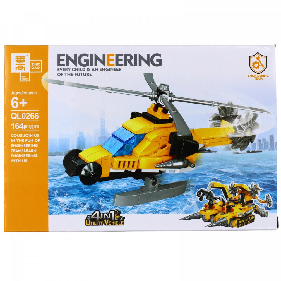 Set de constructie, Engineering, Elicopter, 164 piese