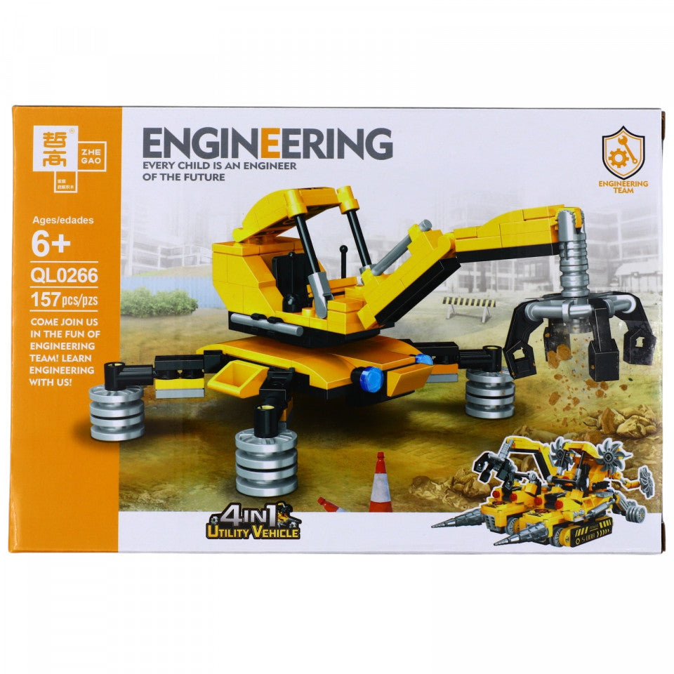 Set de constructie, Engineering, Excavator pentru fier, 157 piese
