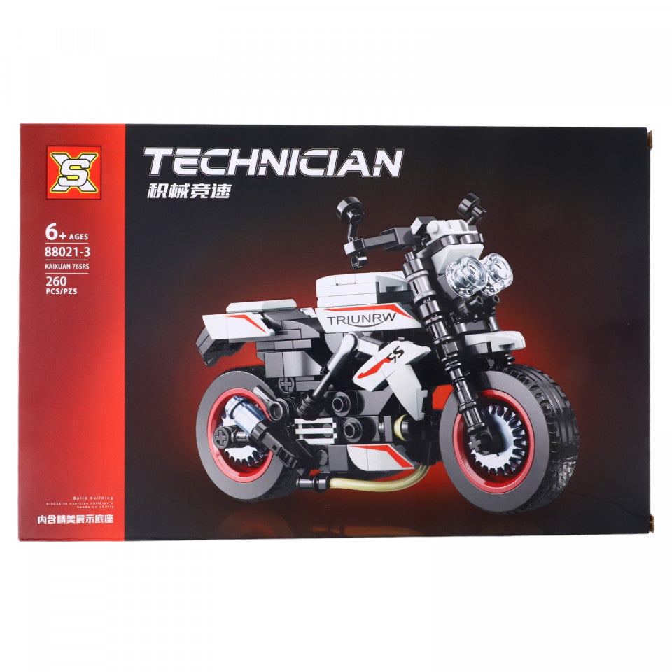 Set de constructie, Motocicleta, Triumph Street Triple 765 RS, NO88021-3, 260 piese, Multicolor
