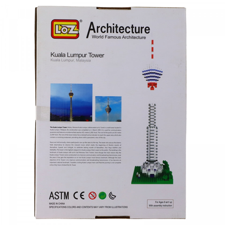 Set de constructie, Turnul Kuala Lumpur, NO543, 550 piese, 31 cm, Multicolor