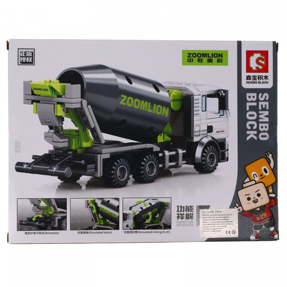 Set de constructie, Utilaj de mare tonaj, Betoniera, NO705100, 222 piese, Multicolor