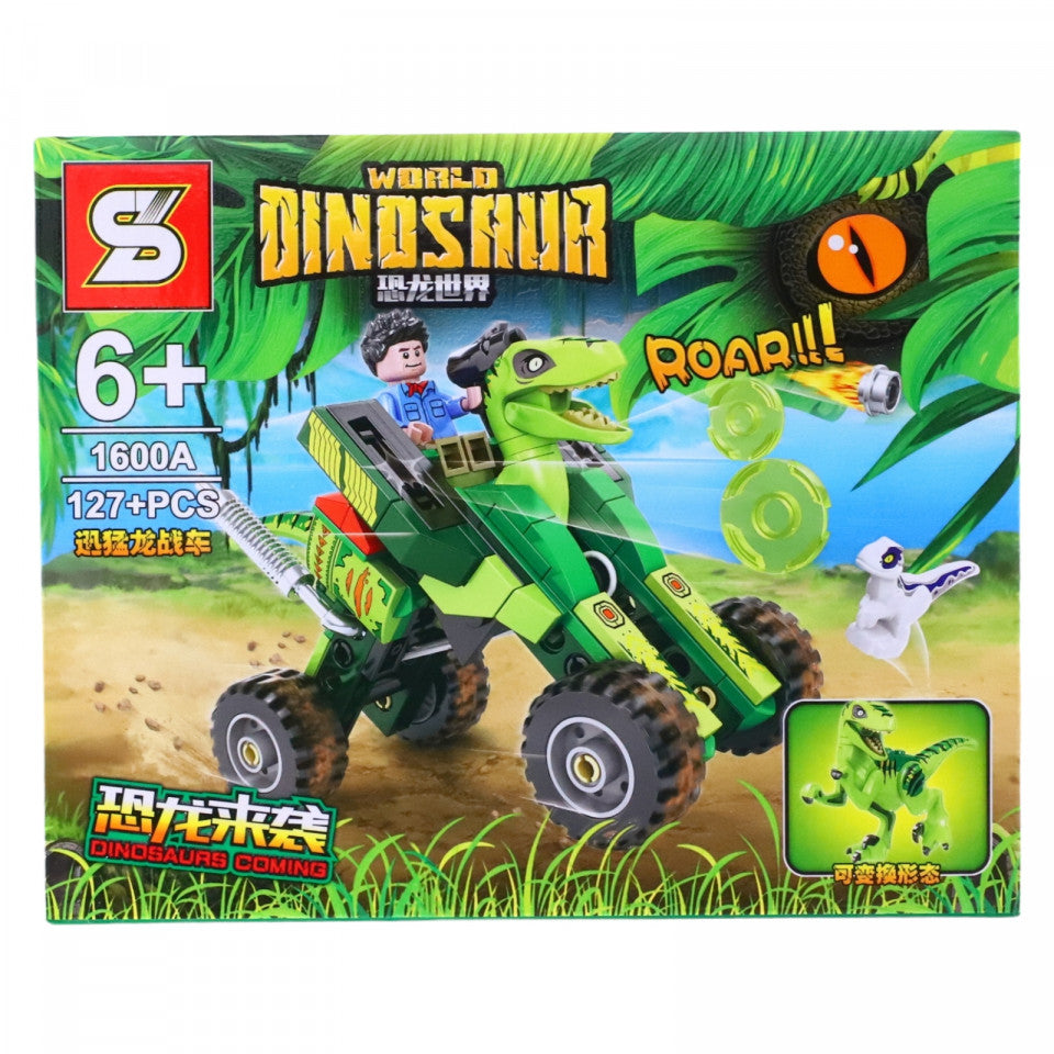 Set de contructie Jungla cu Dinozauri, NO1600A, 127 piese