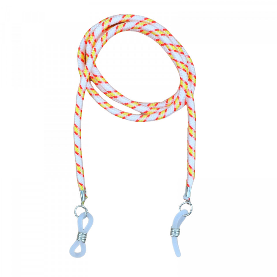 Snur textil pentru ochelari, NO899, 62 cm, Alb