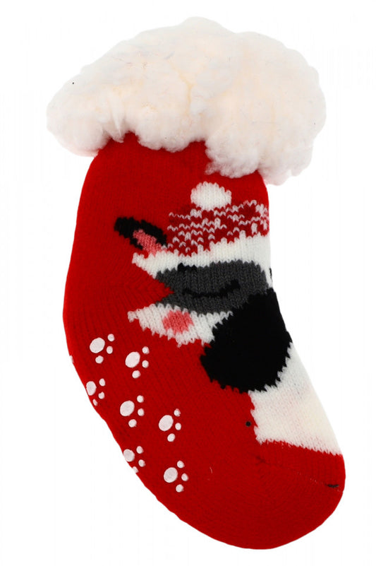 Sosete bebelusi, Groase, imblanite, Antiderapante, NO5239, marime 12-24 luni, imprimeu Ursulet panda , Multicolor