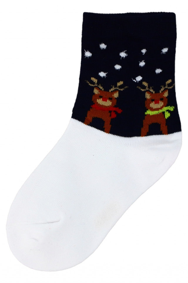 Sosete copii, Craciun, 95% bumbac, Fara cusatura, NO5450, 2-3 ani, Multicolor