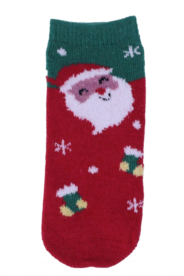 Sosete copii, Craciun, 95% lana angora, Fara cusatura, NO54536, 2-3 ani, Multicolor