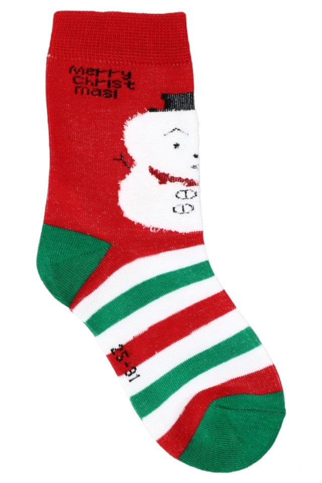 Sosete copii, Craciun, 95% lana angora, Fara cusatura, NO54665, 5-6 ani, Multicolor