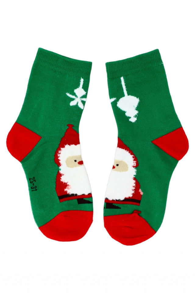 Sosete copii, Craciun, 95% lana angora, Fara cusatura, NO54668, 5-6 ani, Multicolor